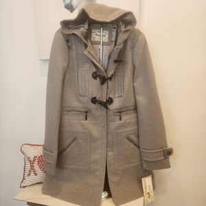 Womens NWTO sugafly gorgeous grey, lined zip up/ button long coat size L ♥️
